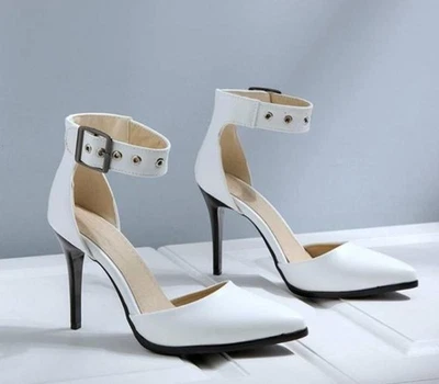 Women's Buckle Strap High Heels Pointed Toe Sandals Fashion Dress Casual Shoes - Image 1 of 4