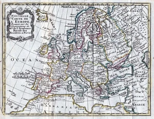 Europe Continent Map Leth Engraving 1740 - Picture 1 of 1