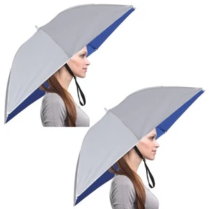 Confezione da 2 Cappello Ombrello Grande per Adulti, Mani Libere Protezione UV Ombrello Testa... - Foto 1 di 9