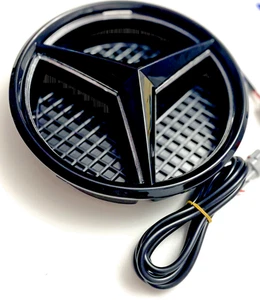 Mercedes- Benz W205 Emblem Black Gloss Black LED Grille Star A C B GLA GLK CLA - Picture 1 of 24