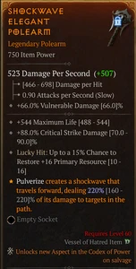 💥DIABLO 4💥SEASON 10💥Druid Pulverize Aspect💥Shockwave Aspect 220% - Picture 1 of 1