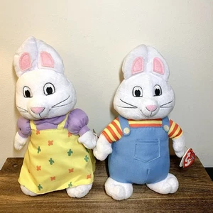TY Max & Ruby Bunny Rabbit Plush Soft Toy With Tags Beanie Buddy - Picture 1 of 8