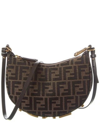 Bolso Hobo Fendi Fendigraphy Mini Ff Jacquard Para Mujer Marrón Foto 1 de 4