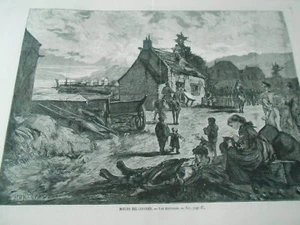 Moeurs Irlandaises Une expulsion Gravure 1874 - Picture 1 of 1