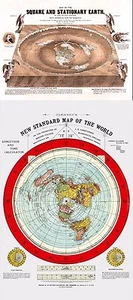 Flat Earth Maps 3 SETS:Gleason's Standard 24x36 & Square Stationary Earth 24x18  - Picture 1 of 11