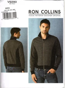 Vogue V9290 Ron Collins Mens Jacket Size 40 to 46 Uncut Sewing Pattern - Picture 1 of 2
