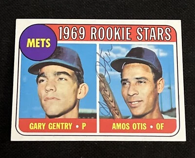 AMOS OTIS 1969 TOPPS ROOKIE SIGNED AUTOGRAPHED CARD #31 NEW YORK METS - Image 1 of 2