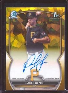 2024 Bowman Chrome Sapphire Paul Skenes Gold Refractor Auto Autograph /50! - Bild 1 von 2