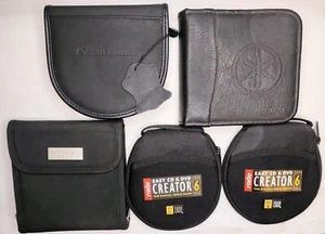 Lot of 5 CD DVD Carrying Cases, Leather, Leather-Like, Padded Material, unused - Picture 1 of 5