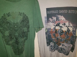 Set of 2 Vintage Buffalo 100% Cotton Designer T-shirts ~ David Bitton Brand New - Picture 1 of 10
