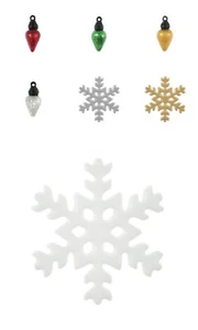 Christmas Buttons - Fairy Lights/Snowflakes - Xmas Trimits - 6 Pack - Picture 1 of 8