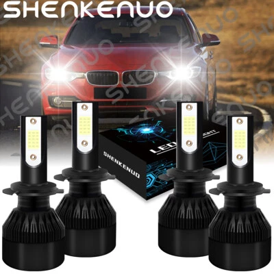 H7 Xenon White LED High+Low Beam Headlight Bulbs For BMW E90 F30 328i 330i 335i - Image 1 of 4