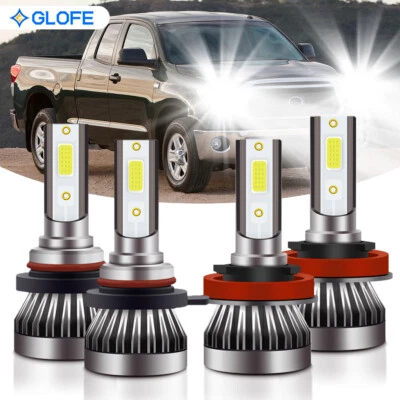 For 2007-2013 Toyota Tundra Combo H11 9005 LED Headlight Bulbs 6000K White 200W - Image 1 of 4