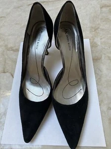 ANNE KLEIN Women's Shoes Size 8M Black Suede Leather Pumps Heels - Picture 1 of 6