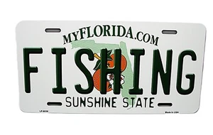 FISHING FLORIDA STATE METAL CAR NOVELTY LICENSE PLATE AUTO TAG - Picture 1 of 15