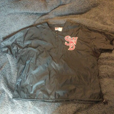 Chaqueta Rawlings 3XL Negra Roja Scranton Wilkes Barre Red Barons Juego Usada Foto 1 de 4