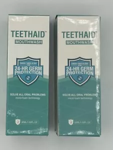 2 Pack TEETHAID Mouthwash Micro Foam 24hr Germ Protection 1.02 Oz Oral Care NEW - Picture 1 of 5