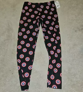 NEW Captain America Leggings, XL, Black, Shield Design, Marvel Brand - Picture 1 of 5