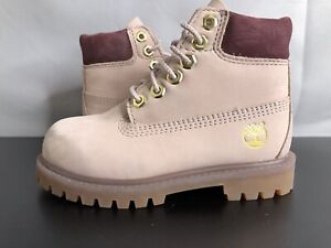 Timberland Girls Toddlers Sz 9 Light Pink A1630 Ankle Top Waterproof Boots