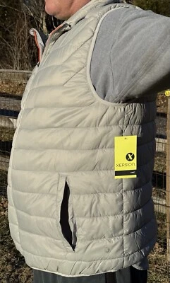 Xersion mens packable puffy vest XL New Gray. With Original Tags - Imagem 1 de 4