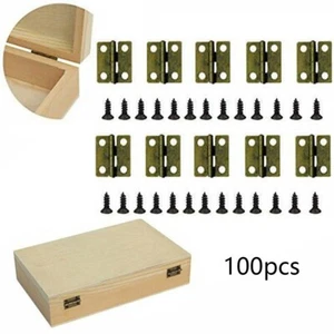 Retro Mini Scharniere für Basteln und kleine Holzbearbeitungsprojekte 100er Set - Bild 1 von 8