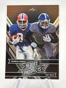 THURMAN THOMAS + RAY DAVIS 2024 LEAF HEROES & PROSPECTS BRONZE NON-AUTO - Picture 1 of 2
