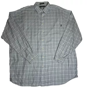 Camicia uomo Daniel Cremieux 2XLT pied de poule plaid vestibilità classica tessuto italiano blu - Foto 1 di 8
