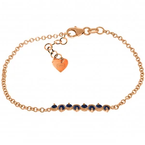 14K. SOLID GOLD BRACELET WITH NATURAL SAPPHIRES - Picture 1 of 21