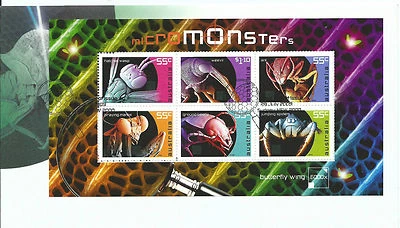 2009 FDC Micro Monsters Mini Sheet set of 6 on FDC  FD1 28 July Sydney NSW - Image 1 of 2