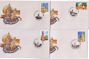 1982 FDC Australia. Historic Post Offices. Pictorial pmks. Set of 7 small covers - Foto 1 di 2