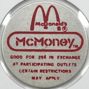 McDonald's McMoney Good for 25 Cents Token - Picture 1 of 2