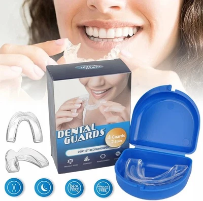 ZREE 4 Stück Aufbissschiene Zahnschiene Knirscherschiene Beißschiene Nacht schlafen