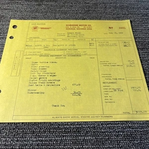 Buick 1965 de colección recibo de ventas de concesionario de automóviles factura de concesionario de automóviles - Imagen 1 de 2