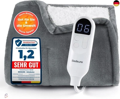 BEDSURE Heizdecke Heizdecke mit Abschaltautomatik - Wärmedecke mit 6 Heizstufen