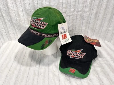 2 NASCAR Interstate Batteries Hats #18 Green Racing Chase Winners Circle READ - Image 1 of 4