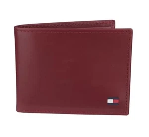 Tommy Hilfiger Hombre Doble Plegable Cuero Rojo Pasaporte y Valet Cartera 31TL22X046 NUEVO CON ETIQUETAS - Imagen 1 de 12