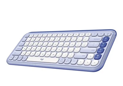 Logitech POP ICON Keys Wireless Bluetooth Keyboard – Lilac and Off-White - Image 1 of 4