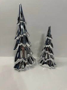 Yankee Candle Silver Tea Light Tree Set Of 2 - Picture 1 of 4