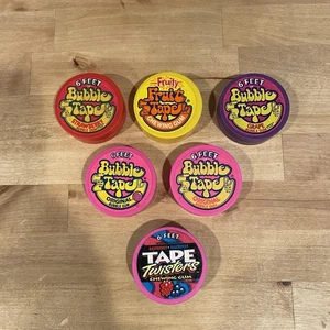 6 CINTAS DE BURBUJAS DE COLECCIÓN Frutal Uva Fresa Original Twister Goma Rollo Vacío Sin Goma - Imagen 1 de 9