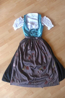 Landhaus Dirndl Gr. 40 Pailletten Rosen Balkonett Bluse Gr. 42 Handtasche - Bild 1 von 4