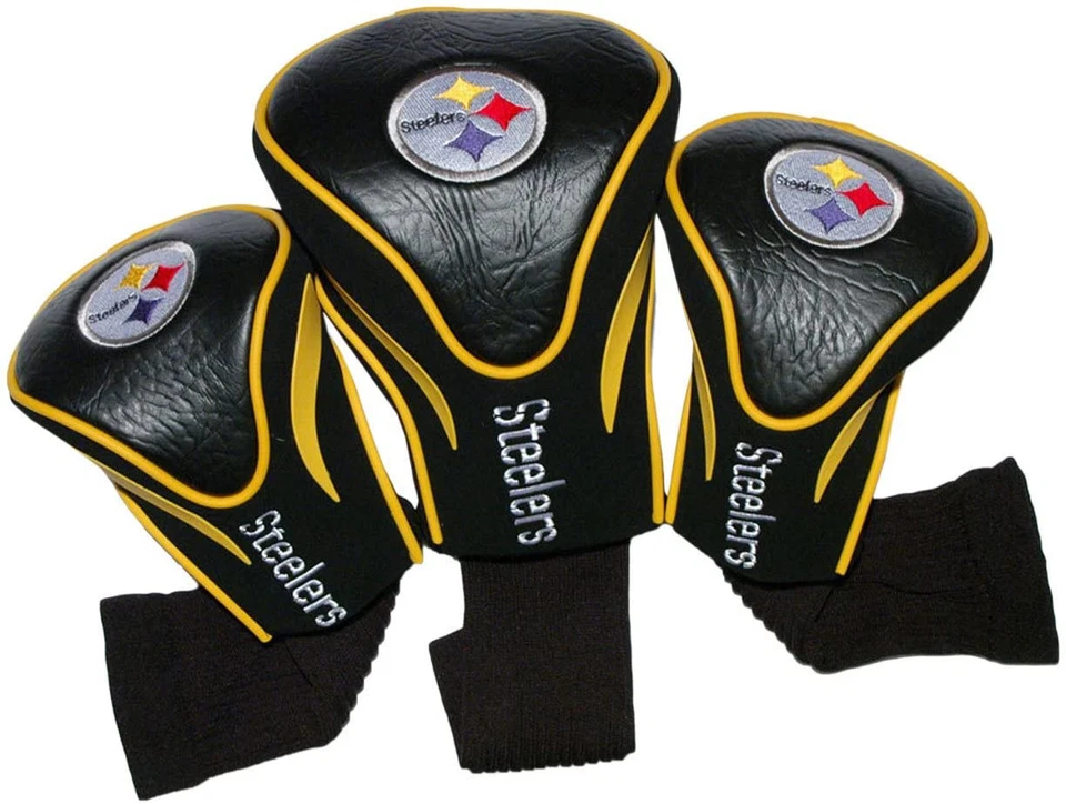 Team Golf NFL Pittsburgh Steelers Contour Golf Club Headcovers 3-Pack - Image 1 of 1