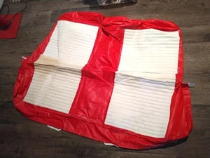 Coprisedile tappezzeria auto rosso bianco anni 50 60 NOS Hot Rat Rod GM Ford Mopar - Foto 1 di 2