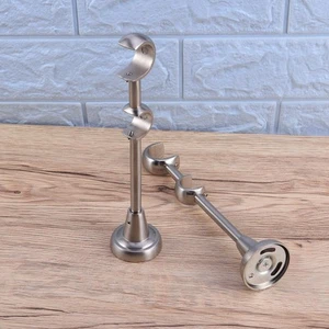 2 PCS Curtain Rod Bracket Drapery Pole Holder Adjustable Brackets Mounting - Picture 1 of 12