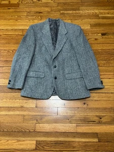Alexandre of England Harris Tweed Herren Sport Mantel Gr. 40 S grau Fischgrät Blazer - Bild 1 von 8