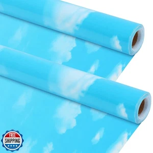 Kolldenn 2 Rolls Clouds Fabric Bulletin Board Roll 4 x 12 ft Bulletin Board P - Picture 1 of 5
