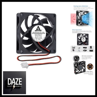 12V Lüfter 70mm PC Lüfter 70x70x15 Computer Gehäuselüfter 70mm PC Ventilator ... - Bild 1 von 4