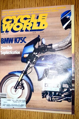 Cycle World Magazine April 1986 BMW K75C Kawasaki ZL600 KDX200 Honda CR250R Foto 1 de 3