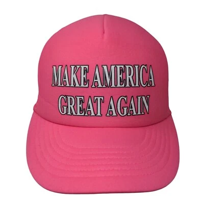 Make America Great Again Snapback Mesh Back Trucker Hat Pink OSFA Cobra - Imagem 1 de 4