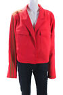 Adidas X Ivy Park Womens Real Coral Striped Collar Long Sleeve Jacket Size 2X