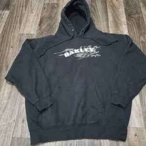 Vintage Y2K Oakley Hoodie Large 2000s Graphic Print - Picture 1 of 15